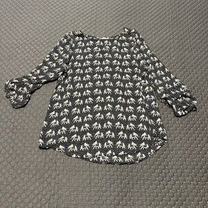 Pixley Black and Cream Patterned Blouse